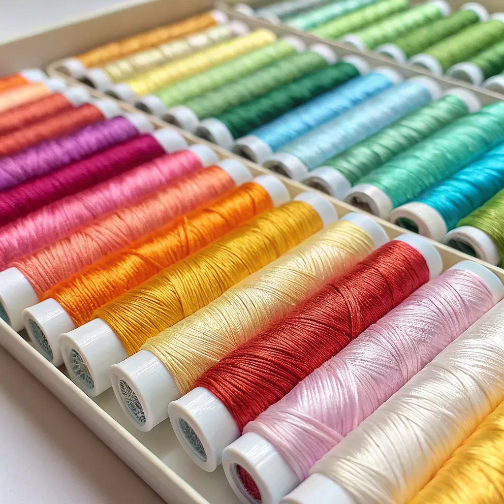 Colorful silk threads for embroidery